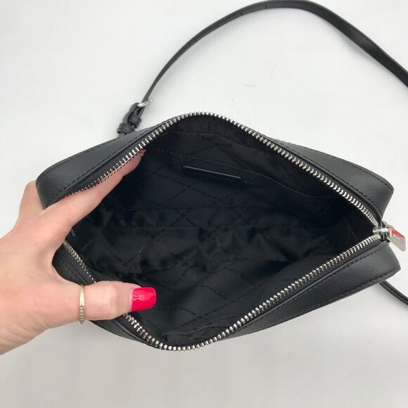 Michael Kors Black Logo Monogram Canvas Jet Set Crossbody - Picture 10 of 10